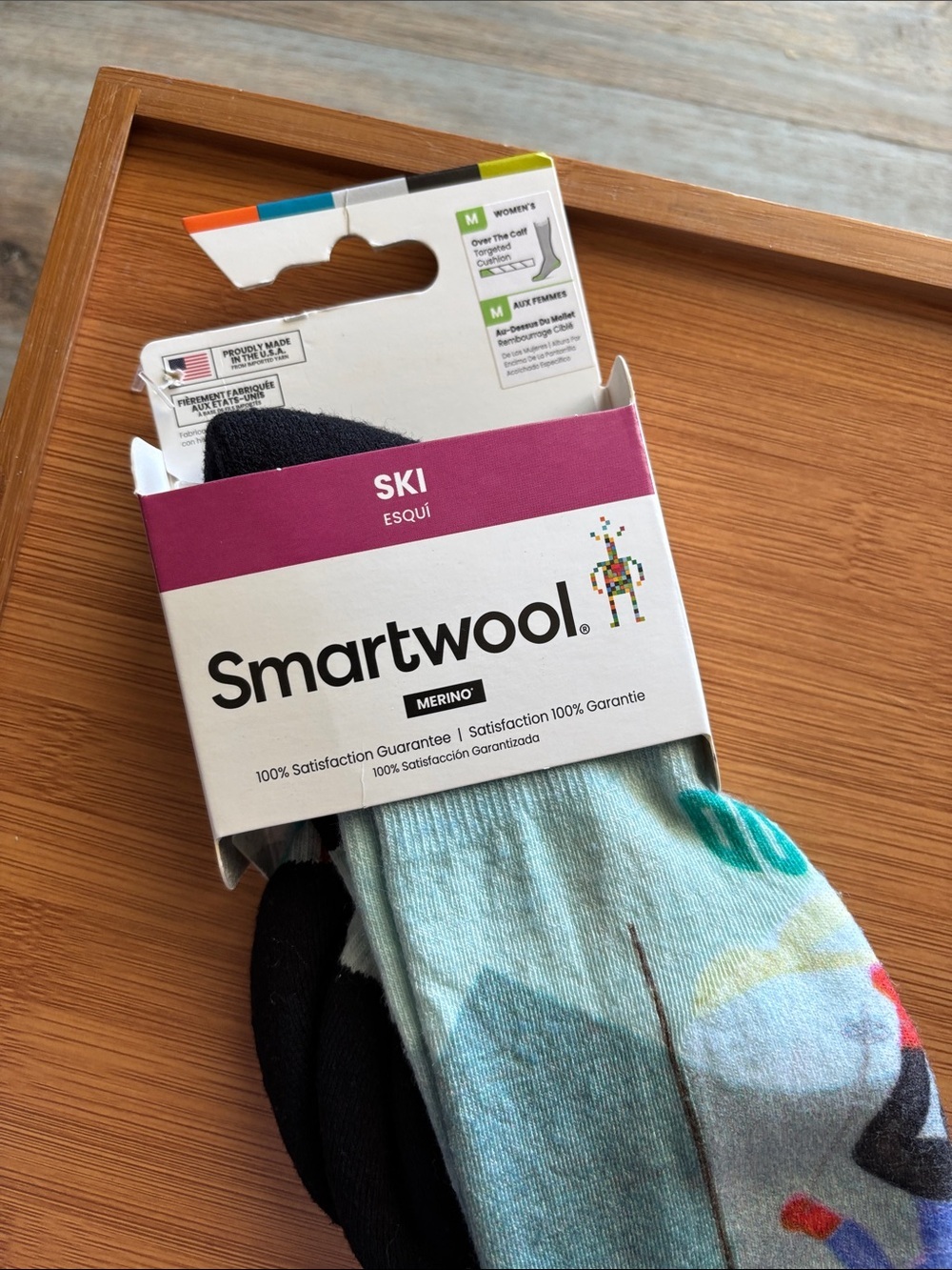 Smartwool women’s Ski Over the Cal Socks - Blue Targeted Cushion - Picture 2 of 6